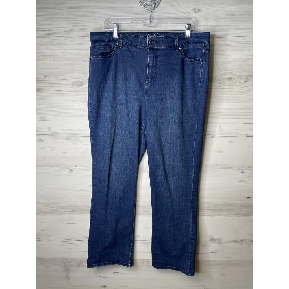 Gloria Vanderbilt Rail Straight Jeans Womens 16 Short Blue Slimming D23953RS-VLW
